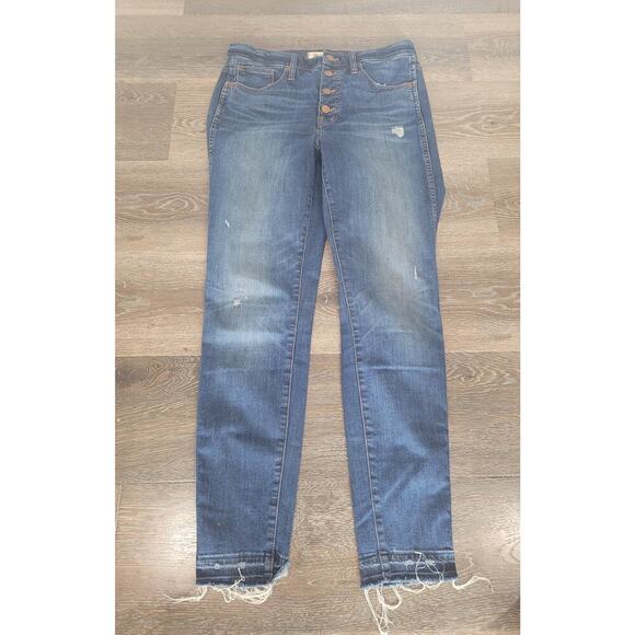 Madewell Women's Button Fly 10" High-Rise Skinny size 28 Raw Hem #12‎ - Picture 1 of 5